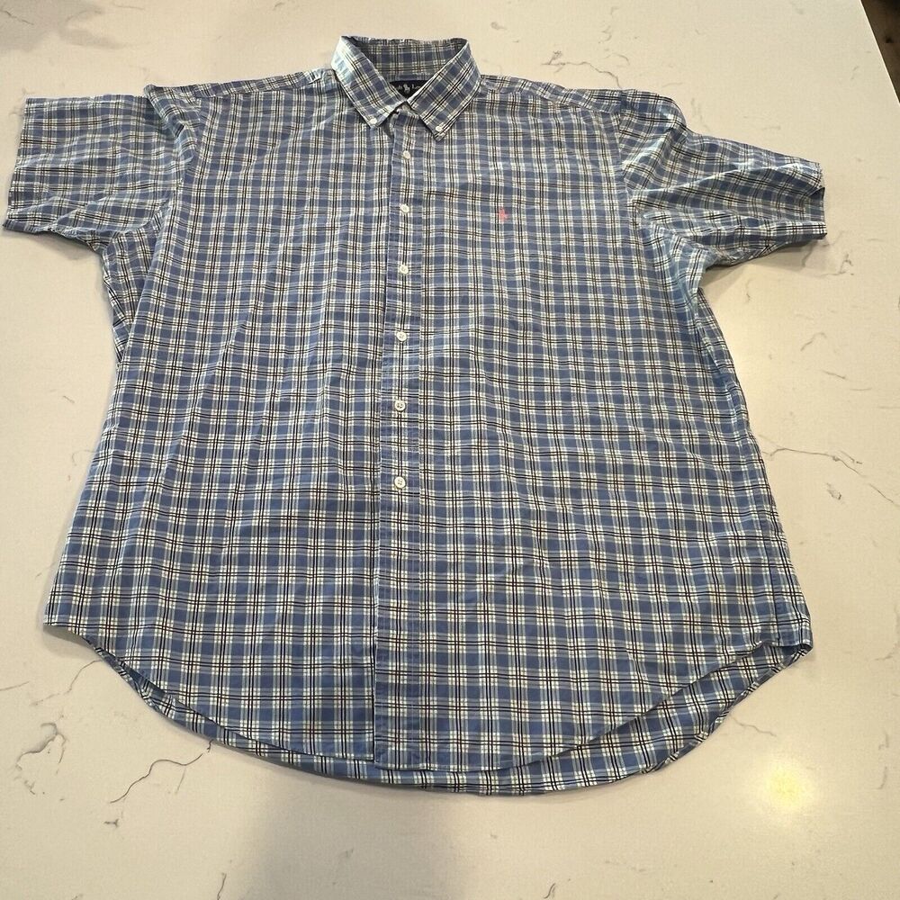Polo Ralph Lauren Preppy Short Sleeve Shirt Plaid Pink‎ Pony